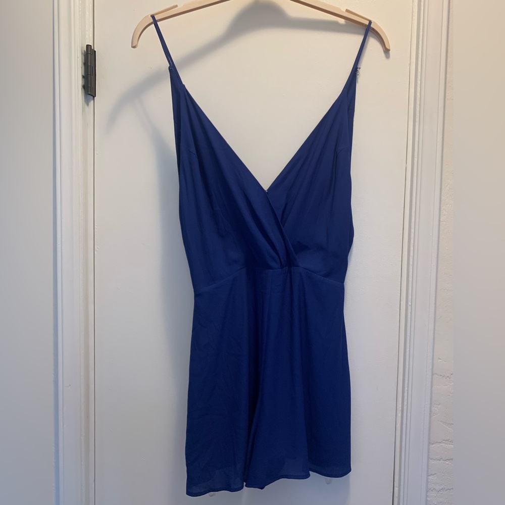 Lush Blue Shorts Romper - Size M NWT